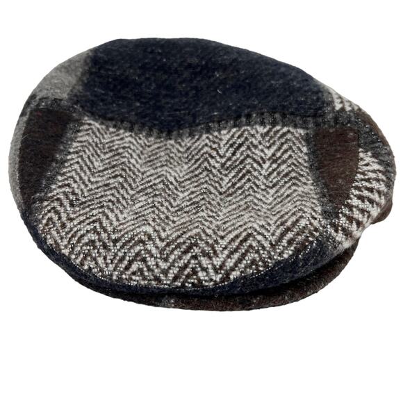 Epoch Hat American Classic Patchwork Ivy Brown Gray Large Wool New - Picture 3 of 12
